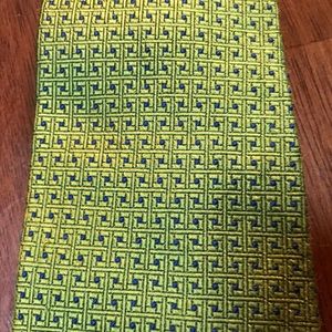 Green Silk Tie with Blue accents